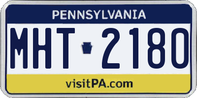 PA license plate MHT2180