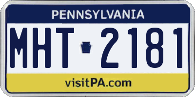 PA license plate MHT2181