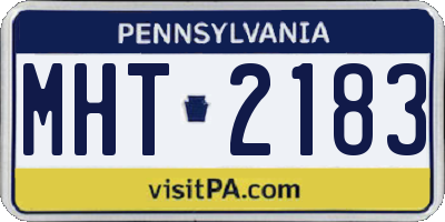 PA license plate MHT2183