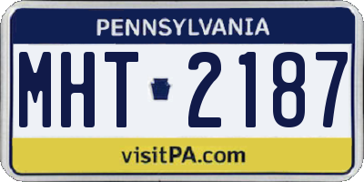 PA license plate MHT2187