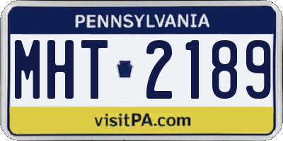 PA license plate MHT2189