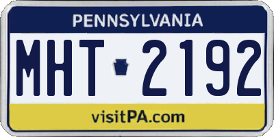 PA license plate MHT2192