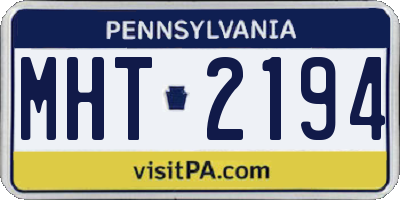 PA license plate MHT2194