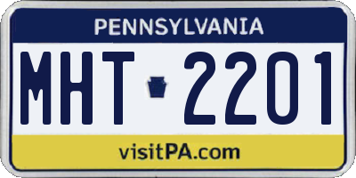 PA license plate MHT2201