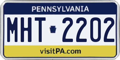 PA license plate MHT2202