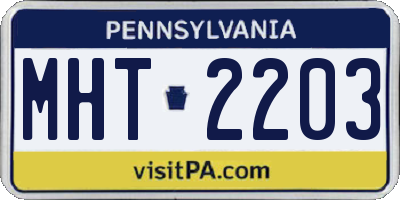 PA license plate MHT2203