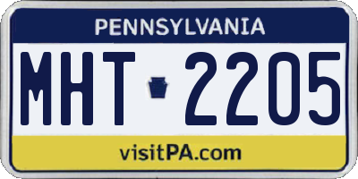 PA license plate MHT2205