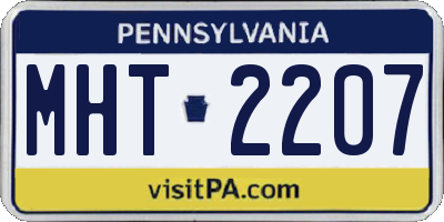 PA license plate MHT2207