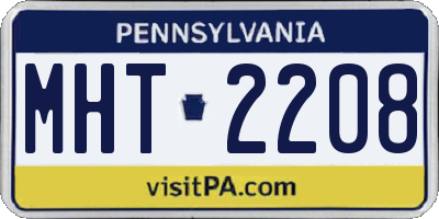 PA license plate MHT2208