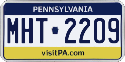 PA license plate MHT2209