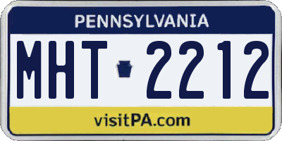 PA license plate MHT2212