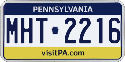 PA license plate MHT2216