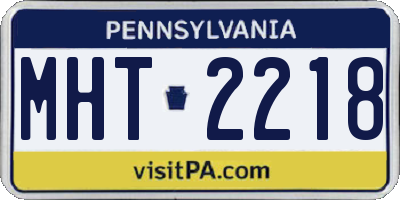 PA license plate MHT2218