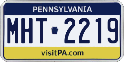 PA license plate MHT2219