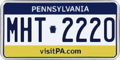 PA license plate MHT2220