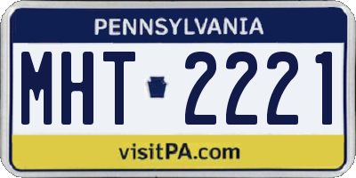 PA license plate MHT2221