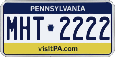 PA license plate MHT2222