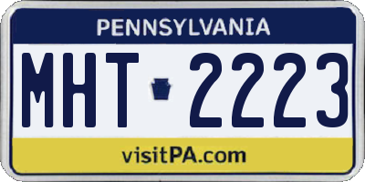 PA license plate MHT2223