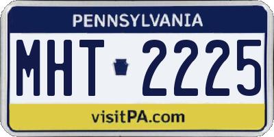 PA license plate MHT2225