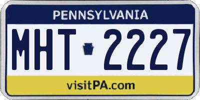 PA license plate MHT2227