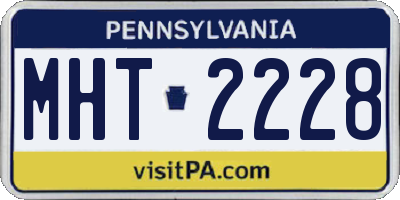PA license plate MHT2228