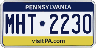 PA license plate MHT2230