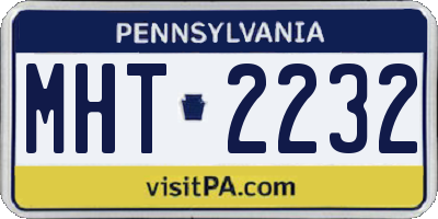 PA license plate MHT2232