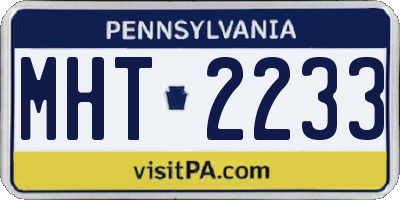 PA license plate MHT2233