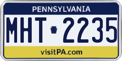 PA license plate MHT2235