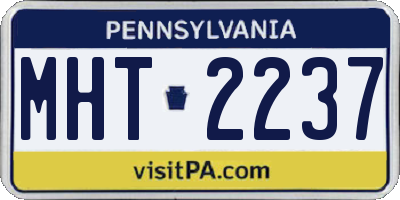 PA license plate MHT2237