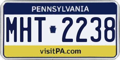 PA license plate MHT2238