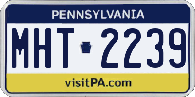 PA license plate MHT2239