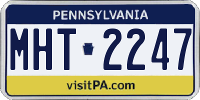 PA license plate MHT2247