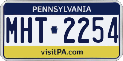 PA license plate MHT2254
