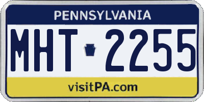 PA license plate MHT2255