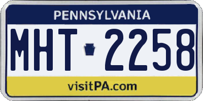 PA license plate MHT2258
