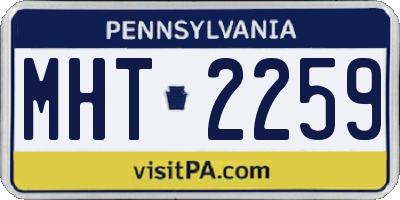 PA license plate MHT2259