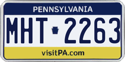 PA license plate MHT2263