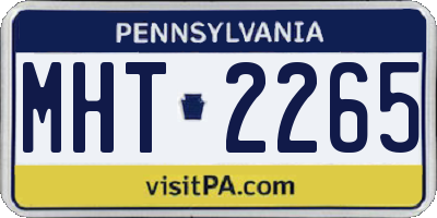 PA license plate MHT2265