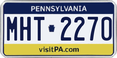 PA license plate MHT2270