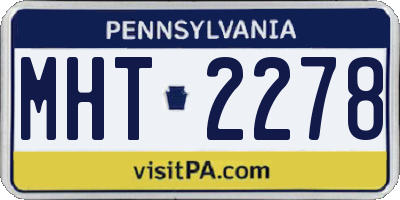 PA license plate MHT2278