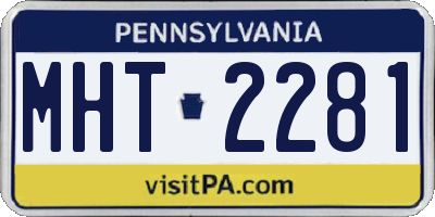PA license plate MHT2281