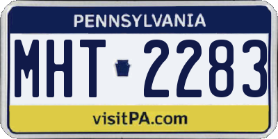 PA license plate MHT2283