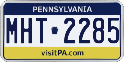 PA license plate MHT2285