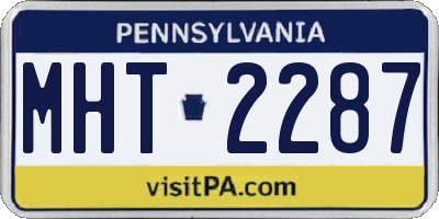 PA license plate MHT2287