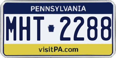 PA license plate MHT2288