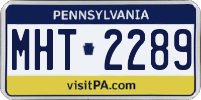 PA license plate MHT2289
