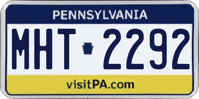 PA license plate MHT2292