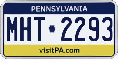 PA license plate MHT2293