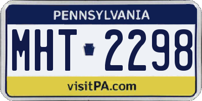 PA license plate MHT2298